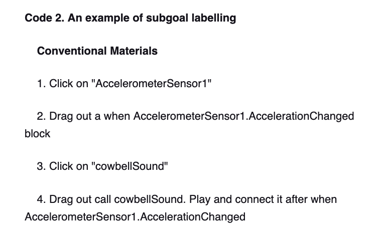 Screencap of a subgoal labelling example